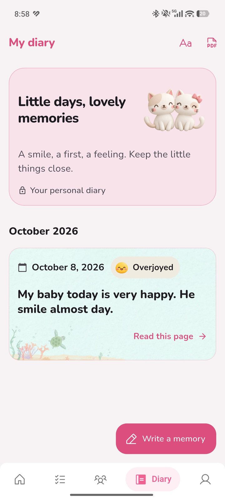 Diary & memories
